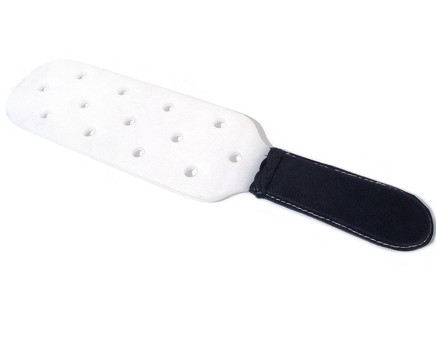 Unbreakable White Teflon Plastic Spanking Paddle with Holes