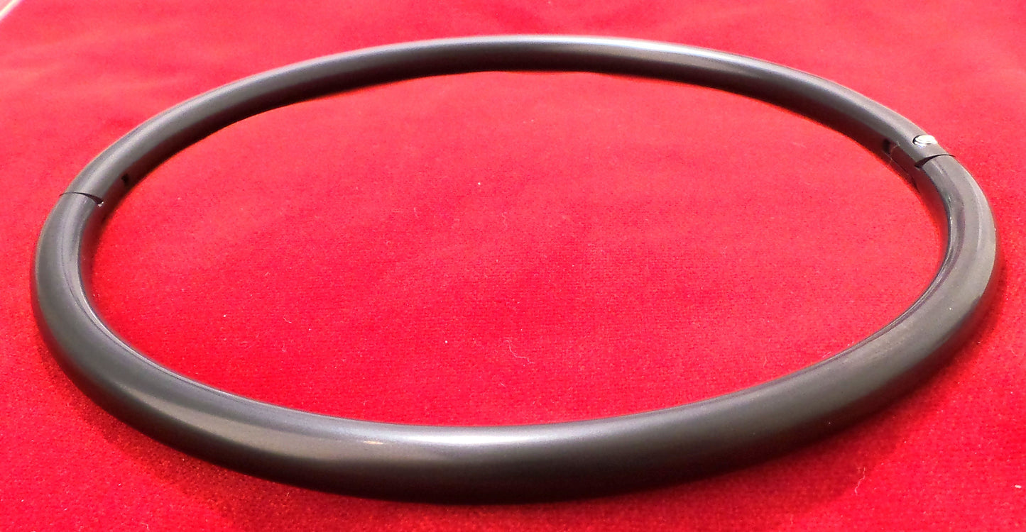 8mm Clear Gloss Finish Matte Black Titanium over Stainless Eternity Collar