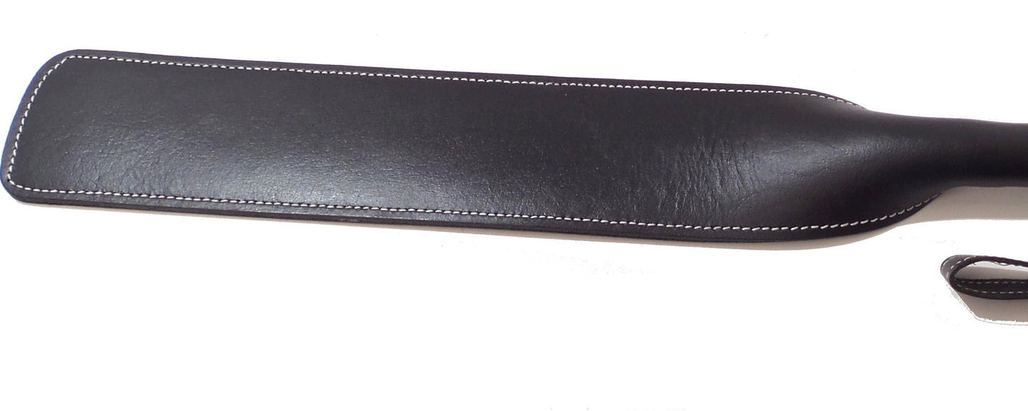 Large Cow Hide Leather Spanker with White Stitching