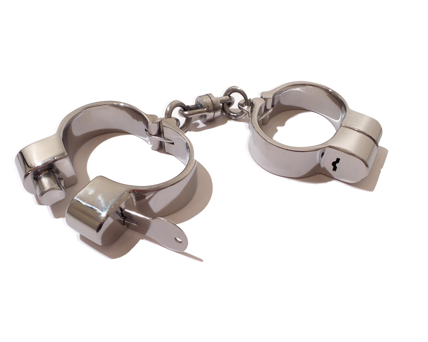 Handcuffs with Chain Snap Shut Stainless Steel - Multiple Sizes