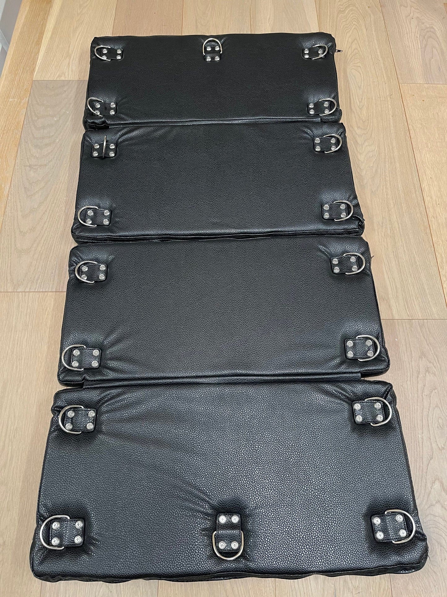 Fold Up Bondage Board Table Black with D Rings