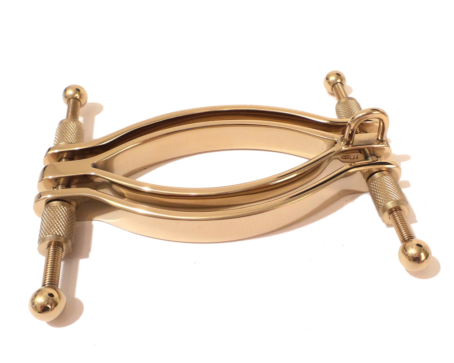 Gold  Finish: Pussy Clamp Labia Clamp with Ring Stainless