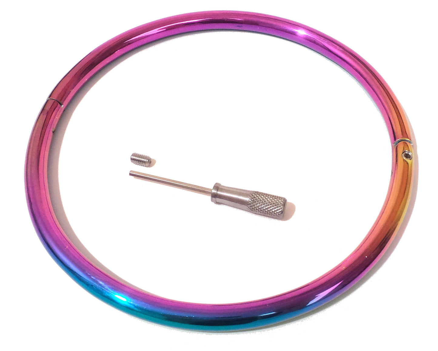 Aluminum Rainbow Eternity Collar Lightweight Locking Collar 8mm - Multiple Sizes Available