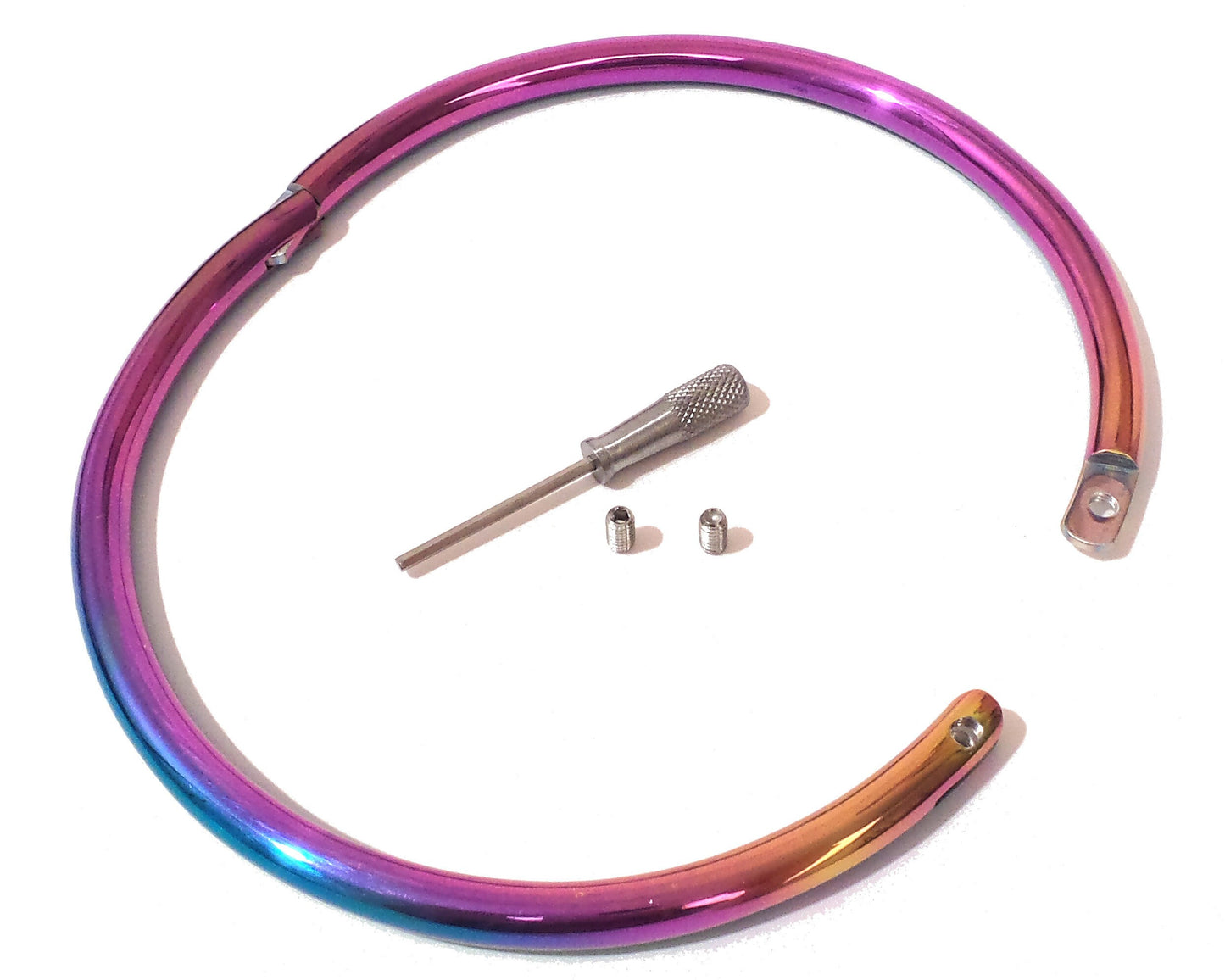 Aluminum Rainbow Eternity Collar Lightweight Locking Collar 8mm - Multiple Sizes Available