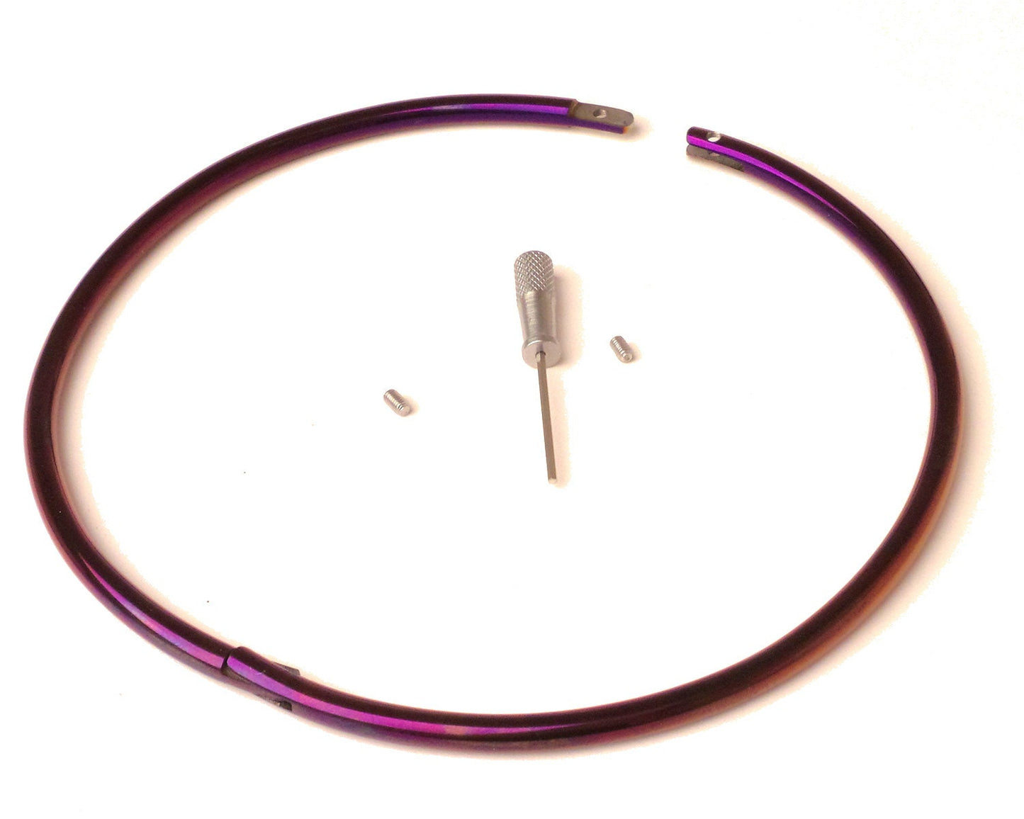 6mm Petite Thin Purple Titanium Over Stainless Eternity Collar