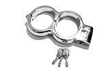 Stainless Steel Leg Irons Snap Shut High Security Irish 8 BDSM Bondage Restraint - Multiple Sizes