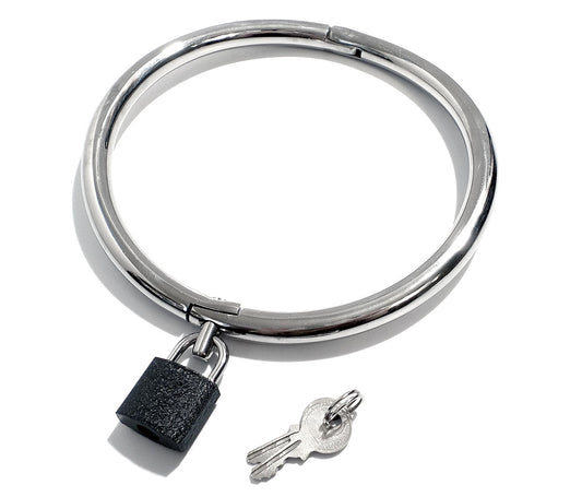 Stainless Steel Submissive Locking Slave Collar w/ Padlock BDSM (Eternity Collar, BDSM Gear)